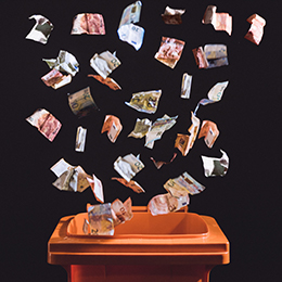 Bild - Geld in die Tonne