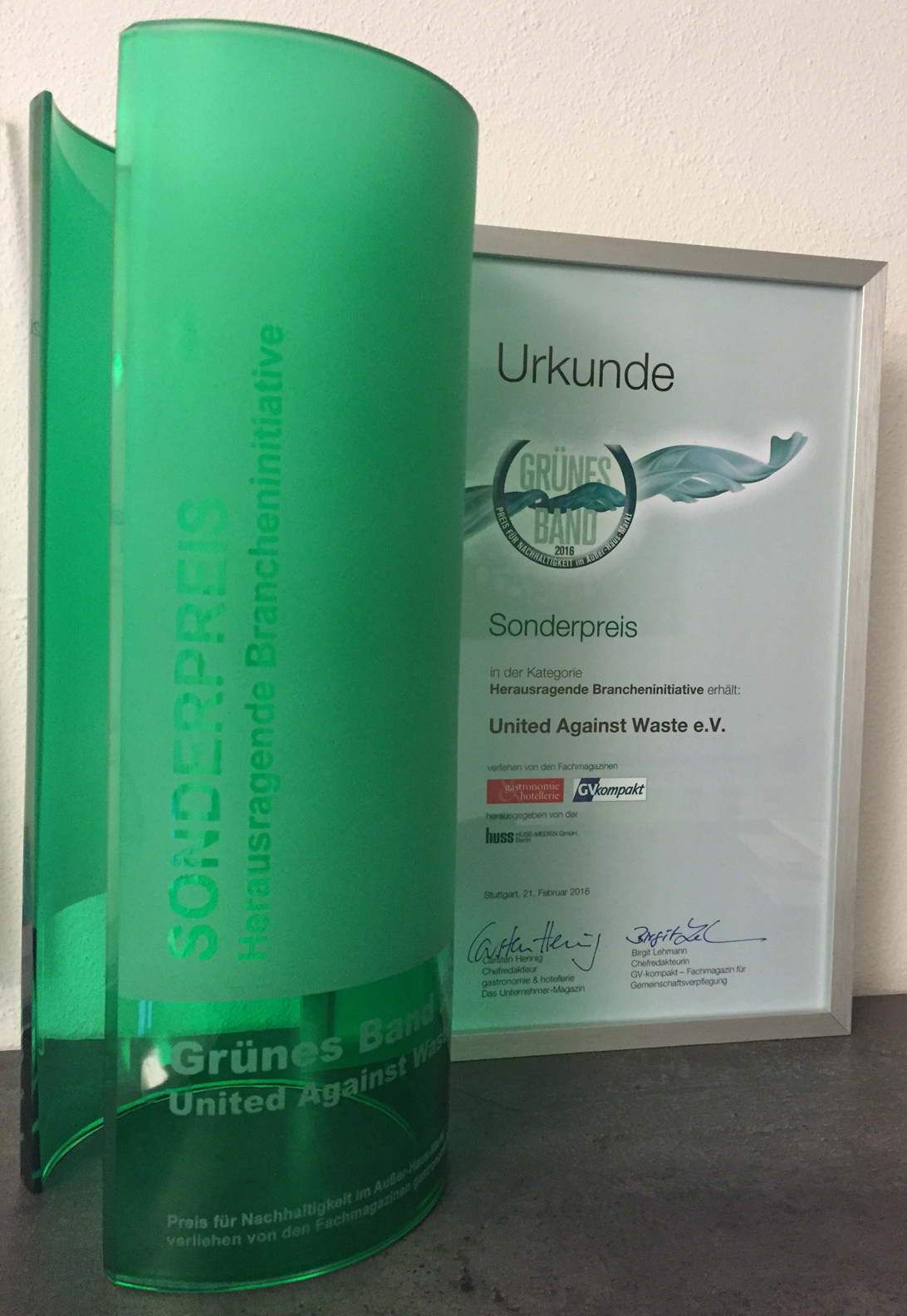 United Against Waste erhält Sonderpreis Grünes Band 2016
